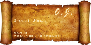Oroszi Jónás névjegykártya